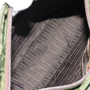 PRADA Tote Bag Nylon Khaki Silver Auth 163781-11