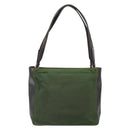 PRADA Tote Bag Nylon Khaki Silver Auth 163781-2