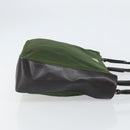 PRADA Tote Bag Nylon Khaki Silver Auth 163781-3