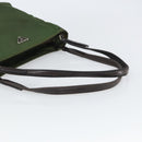 PRADA Tote Bag Nylon Khaki Silver Auth 163781-7