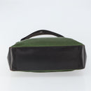 PRADA Tote Bag Nylon Khaki Silver Auth 163781-5