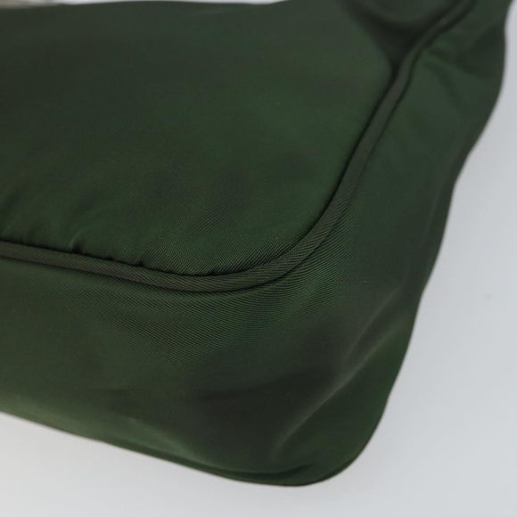 PRADA Hand Pouch Nylon Khaki Auth 163782