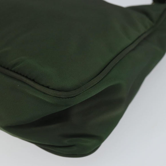 PRADA Hand Pouch Nylon Khaki Auth 163782