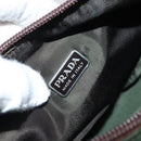 PRADA Hand Pouch Nylon Khaki Auth 163782-10