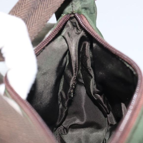 PRADA Hand Pouch Nylon Khaki Auth 163782