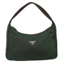 PRADA Hand Pouch Nylon Khaki Auth 163782-13