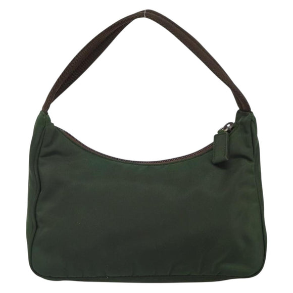 PRADA Hand Pouch Nylon Khaki Auth 163782