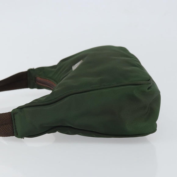 PRADA Hand Pouch Nylon Khaki Auth 163782