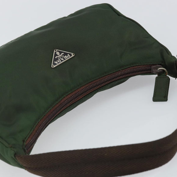 PRADA Hand Pouch Nylon Khaki Auth 163782