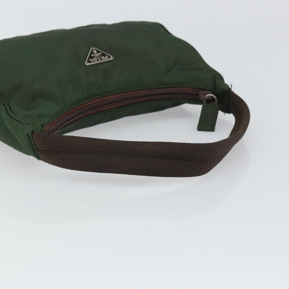PRADA Hand Pouch Nylon Khaki Auth 163782