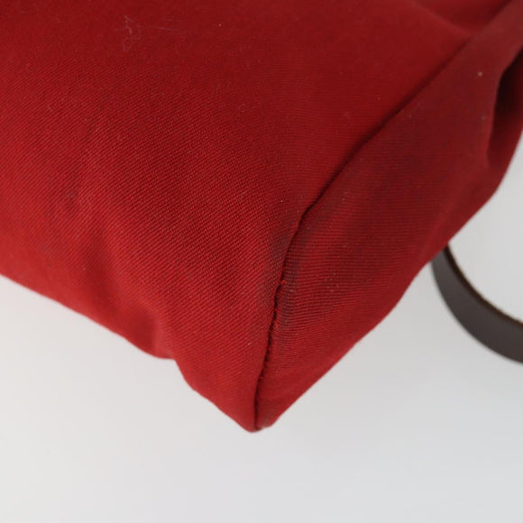 HERMES Her Bag TPM Schoudertas Canvas Rood Auth 163783