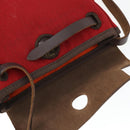 HERMES Her Bag TPM Shoulder Bag Canvas Red Auth 163783-16