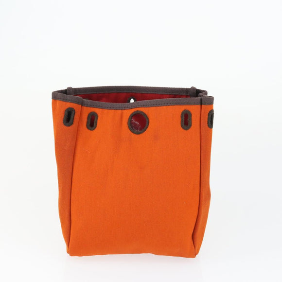 HERMES Her Bag TPM Schoudertas Canvas Rood Auth 163783