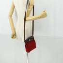 HERMES Her Bag TPM Schoudertas Canvas Rood Auth 163783-24