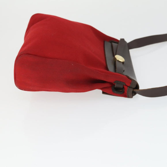 HERMES Her Bag TPM Schoudertas Canvas Rood Auth 163783