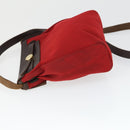 HERMES Her Bag TPM Schoudertas Canvas Rood Auth 163783-4