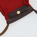 HERMES Her Bag TPM Shoulder Bag Canvas Red Auth 163783-6