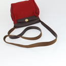 HERMES Her Bag TPM Shoulder Bag Canvas Red Auth 163783-7