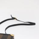 FENDI Pecan Canvas Mini Trunk Hand Bag PVC 2way Black Brown Auth 163784-15