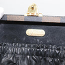 FENDI Pecan Canvas Mini Trunk Hand Bag PVC 2way Black Brown Auth 163784-11