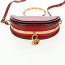Chloe Nile Hand Bag Leather 2way Red Gold Auth 163787V-13