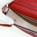 Chloe Nile Hand Bag Leather 2way Red Gold Auth 163787V-24