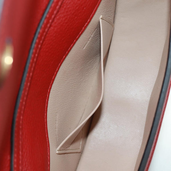 Chloe Nile Hand Bag Leather 2way Red Gold Auth 163787V