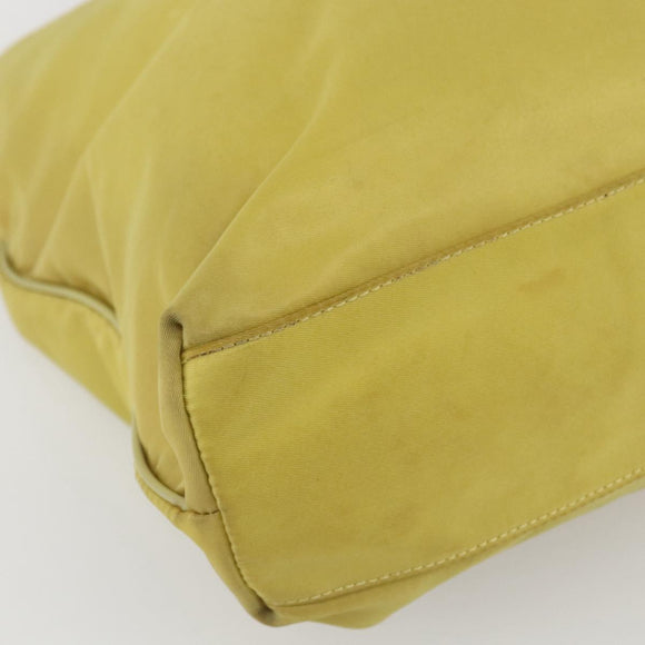 PRADA Tote Bag Nylon Yellow Gold Auth 163794