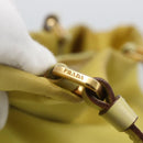 PRADA Tote Bag Nylon Yellow Gold Auth 163794-10