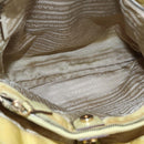 PRADA Tote Bag Nylon Yellow Gold Auth 163794-11