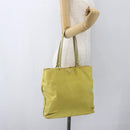 PRADA Tote Bag Nylon Yellow Gold Auth 163794-25