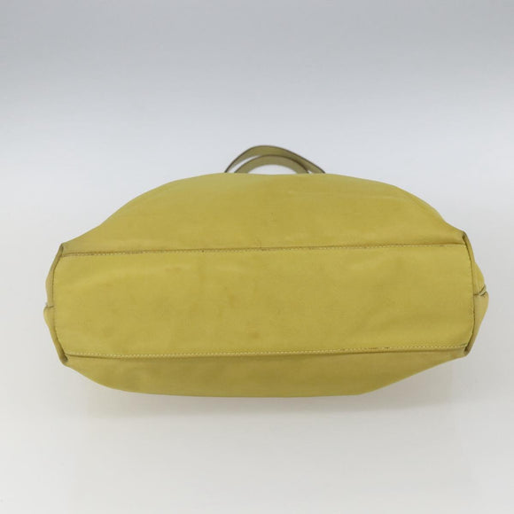 PRADA Tote Bag Nylon Yellow Gold Auth 163794