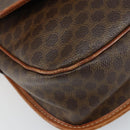 CELINE Macadam Canvas Shoulder Bag PVC Leather Brown Gold Auth 163801-14