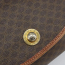 CELINE Macadam Canvas Shoulder Bag PVC Leather Brown Gold Auth 163801-17