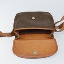 CELINE Macadam Canvas Shoulder Bag PVC Leather Brown Gold Auth 163801-10