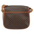 CELINE Macadam Canvas Shoulder Bag PVC Leather Brown Gold Auth 163801-2