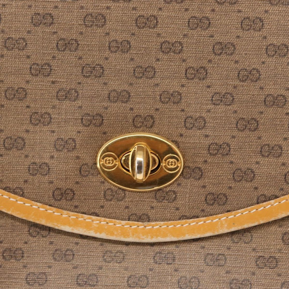 GUCCI Micro GG Supreme Shoulder Bag PVC Beige Gold 001 084 0930 Auth 163802
