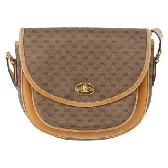 GUCCI Micro GG Supreme Shoulder Bag PVC Beige Gold 001 084 0930 Auth 163802