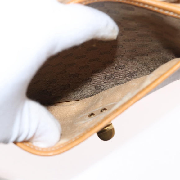 GUCCI Micro GG Supreme Shoulder Bag PVC Beige Gold 001 084 0930 Auth 163802