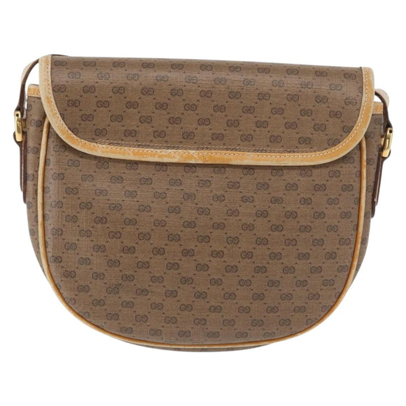 GUCCI Micro GG Supreme Shoulder Bag PVC Beige Gold 001 084 0930 Auth 163802