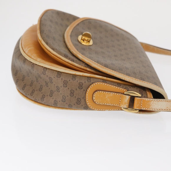 GUCCI Micro GG Supreme Shoulder Bag PVC Beige Gold 001 084 0930 Auth 163802