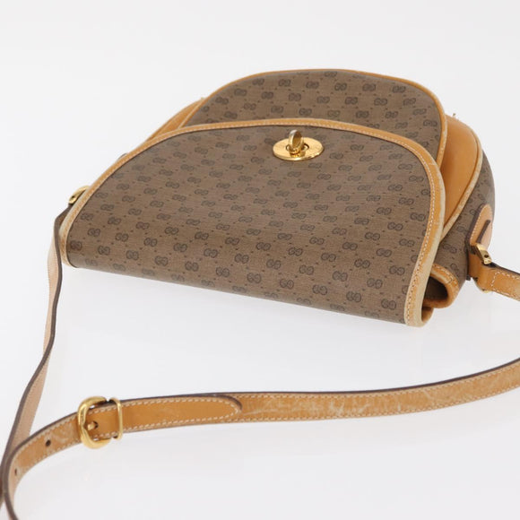 GUCCI Micro GG Supreme Shoulder Bag PVC Beige Gold 001 084 0930 Auth 163802
