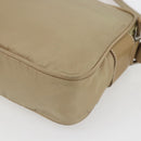 PRADA Shoulder Bag Nylon Beige Silver Auth 163803-15