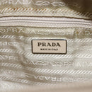 PRADA Shoulder Bag Nylon Beige Silver Auth 163803-18