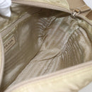 PRADA Shoulder Bag Nylon Beige Silver Auth 163803-20
