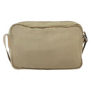 PRADA Shoulder Bag Nylon Beige Silver Auth 163803-2