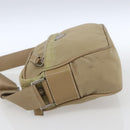 PRADA Shoulder Bag Nylon Beige Silver Auth 163803-3