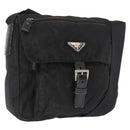 PRADA Shoulder Bag Nylon Black Silver Auth 163806-1