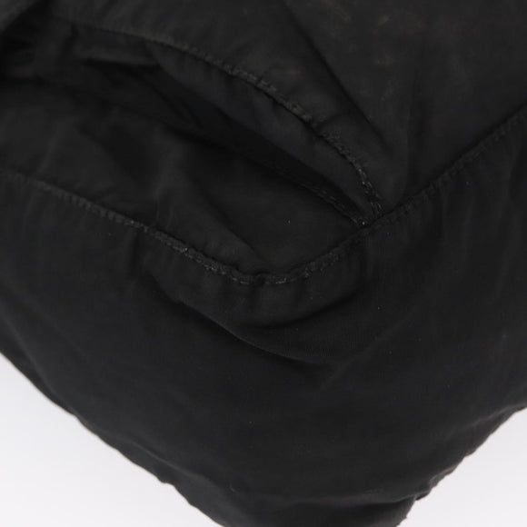 PRADA Shoulder Bag Nylon Black Silver Auth 163806