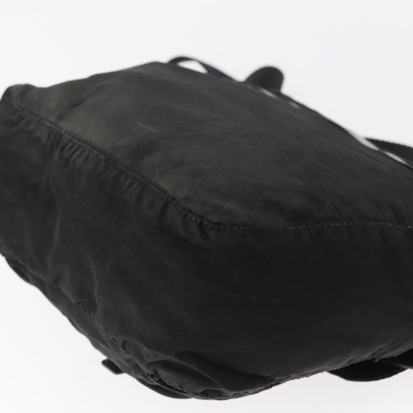 PRADA Shoulder Bag Nylon Black Silver Auth 163806